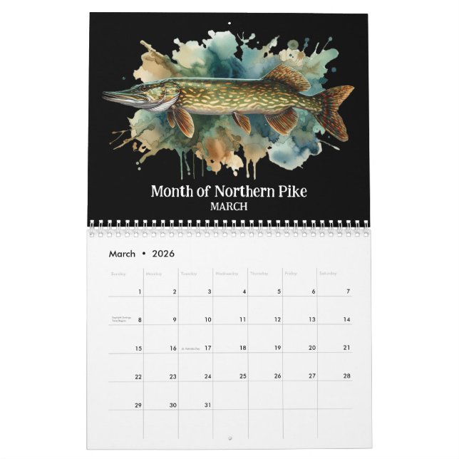 Vattenfärgsserie: Fish Aura 2 Calendar Kalender (Mar 2026)
