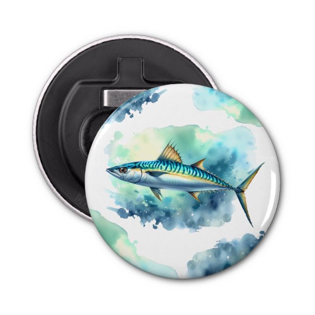 Vattenfärgsserie: Makrill Flasköppnare (Framsidan)