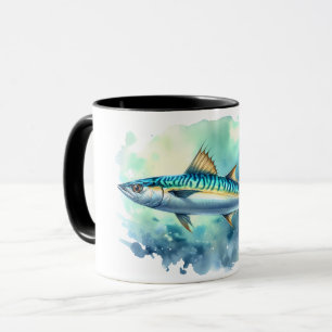 Vattenfärgsserie: Makrill Mugg