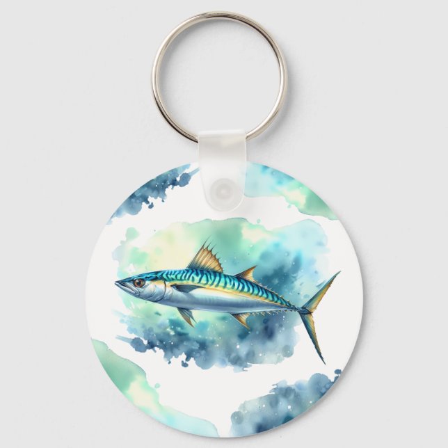 Vattenfärgsserie: Makrill Nyckelring (Framsida)