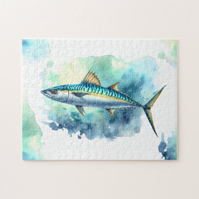 Vattenfärgsserie: Makrill Pussel (Horisontell)