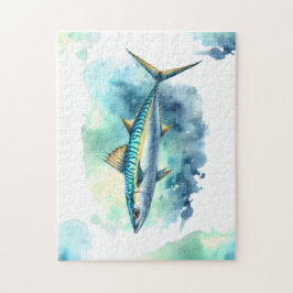 Vattenfärgsserie: Makrill Pussel