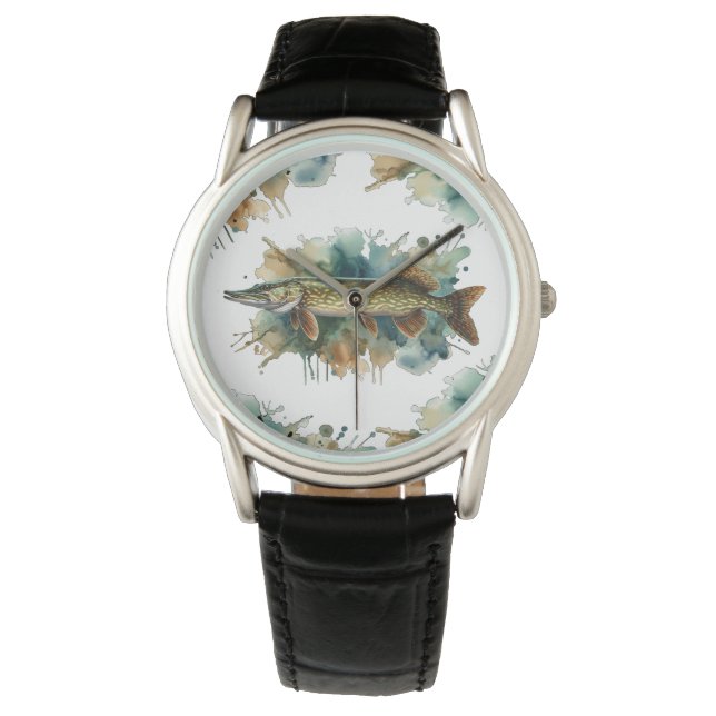 Vattenfärgsserie: Pike Armbandsur (Framsida)