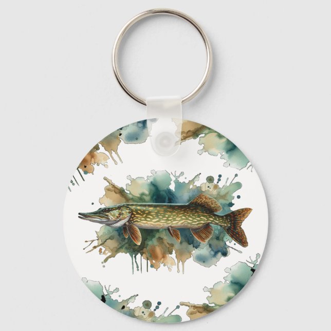 Vattenfärgsserie: Pike Nyckelring (Framsida)