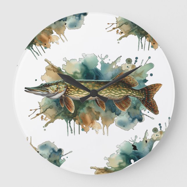 Vattenfärgsserie: Pike Stor Klocka (Framsida)