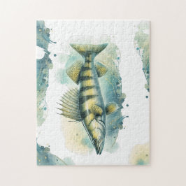 Vattenfärgsserie: Zander/Walleye Pussel