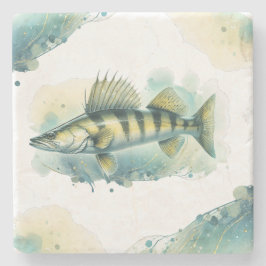 Vattenfärgsserie: Zander/Walleye Stenunderlägg