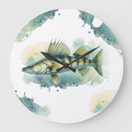 Vattenfärgsserie: Zander/Walleye Stor Klocka