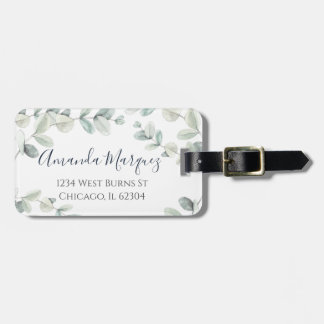 Vattenfärgssetikett Eucalyptus Luggage Tag Bagagebricka