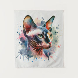 Vattenfärgssfynx Cat Artistic Porträtt