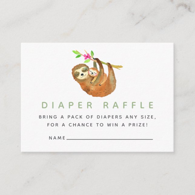 Vattenfärgssjälvtema Baby Shower blöja lotteri Tilläggskort (Framsida)