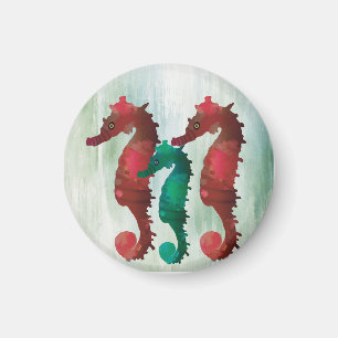 Vattenfärgssjöhästar Nautical Magnet