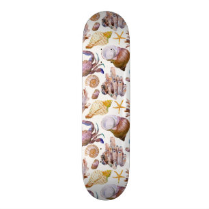 Vattenfärgssjöslivsmönster 4 skateboard bräda 20 cm
