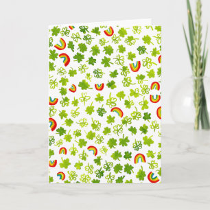 Vattenfärgsskäggor och regnbågar Irländska St patt Kort