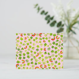 Vattenfärgsskäggor och regnbågar Irländska St patt Vykort