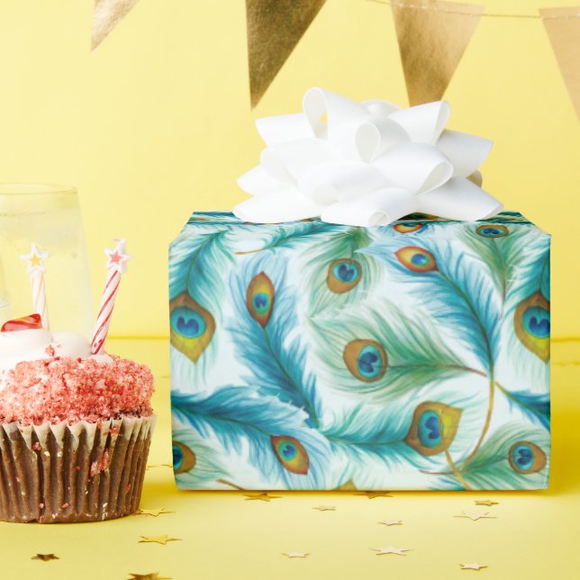 Vattenfärgsskaldjursfoder Mönster Presentpapper (Födelsedagsfest)