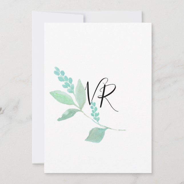 Vattenfärgsskalning Blommigten Spara datum Bröllop Spara Datumet (Framsida)