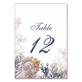 Vattenfärgsskåp och koraller Bröllop Bordsnummer