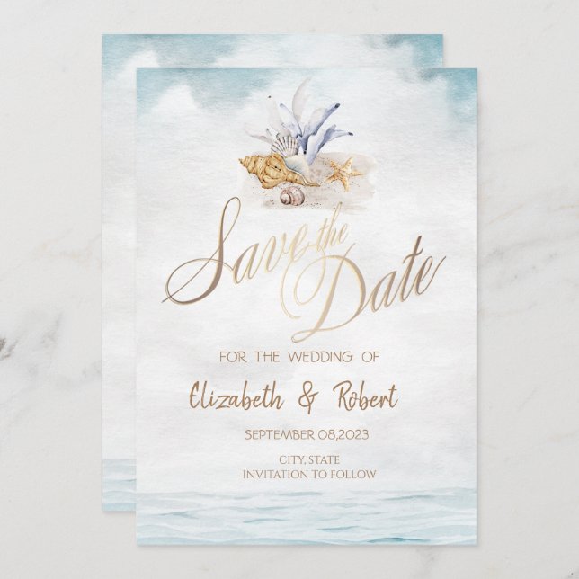 Vattenfärgsskåp,Spara datum för havsbottnen Spara Datumet (Fram/baksida)