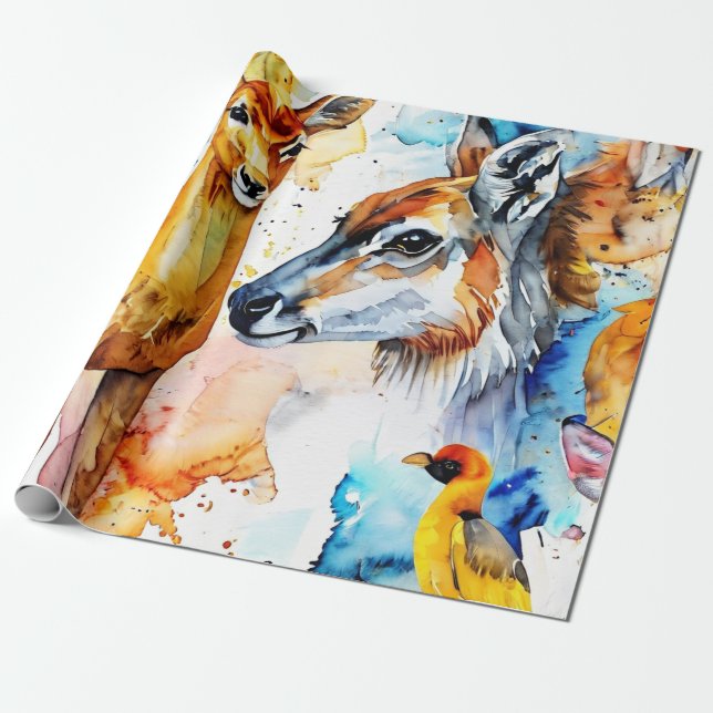 Vattenfärgsskapare - kollage presentpapper (Utrullad)