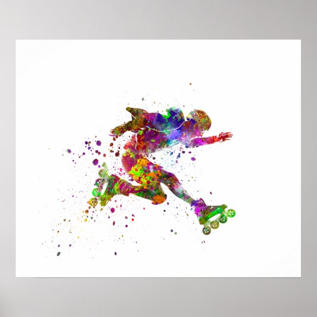 vattenfärgsskater poster (Framsidan)