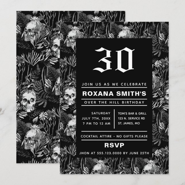 Vattenfärgsskedgård bortom backen inbjudningar (Fram/baksida)