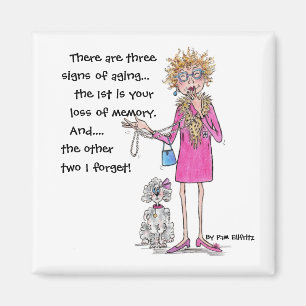 Vattenfärgssketch 3 Tecken på åldring Magnet