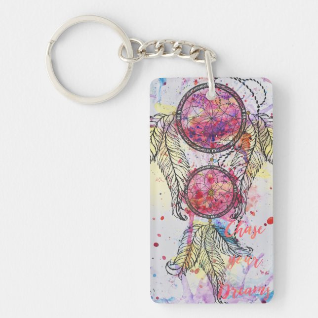 Vattenfärgssketch Dreamcatcher "Chase your Dreams" (Framsidan)