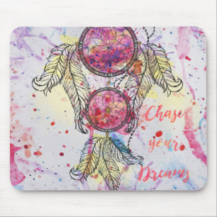 Vattenfärgssketch Dreamcatcher "Chase your Dreams Musmatta