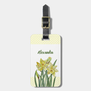 Vattenfärgsskikt Daffodils Flower Porträtt Illustr Bagagebricka