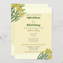 Vattenfärgsskikt Daffodils Flower Porträtt Illustr Inbjudningar