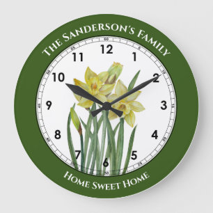Vattenfärgsskikt Daffodils Flower Porträtt Illustr Stor Klocka