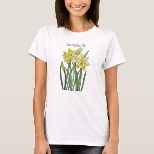 Vattenfärgsskikt Daffodils Flower Porträtt Illustr Tröja
