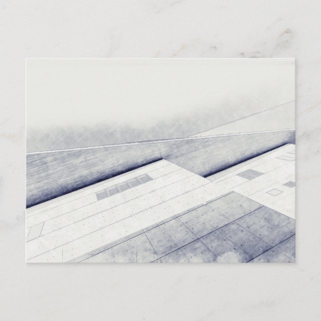 Vattenfärgsskiss Arkitektur modernt hus Vykort (Framsida)