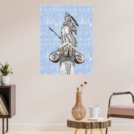 Vattenfärgsskiss av Athenas staty Poster