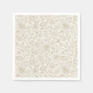 vattenfärgsskiss för Vintage av blommigt Pappersservett
