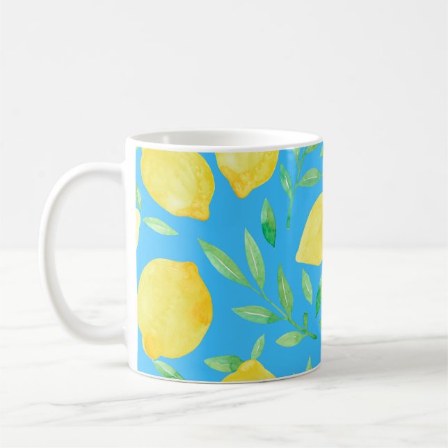 Vattenfärgsskissor Sömlös design Kaffemugg (Vänster)