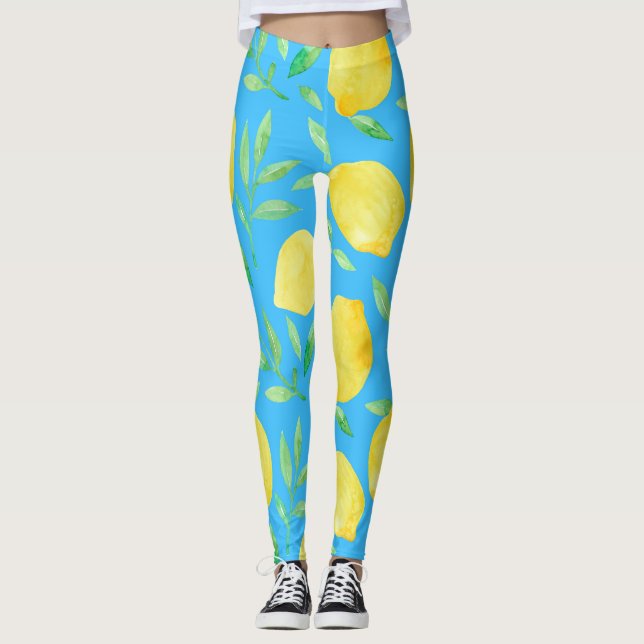 Vattenfärgsskissor Sömlös design Leggings (Framsida)