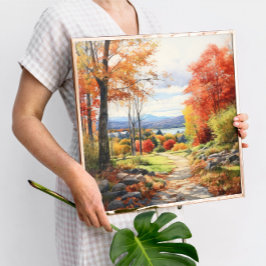 Vattenfärgsskog för konsthösten i Vermont Poster