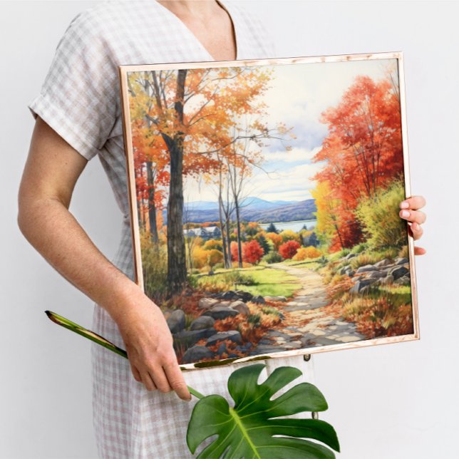 Vattenfärgsskog för konsthösten i Vermont Poster (Skapare uppladdad)