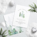 Vattenfärgsskog God jul Julkort<br><div class="desc">En elegant,  ett naturtema,  helgdag design. En del av en samling. Med elegant och vacker skogsdesign med vattenfärg.</div>