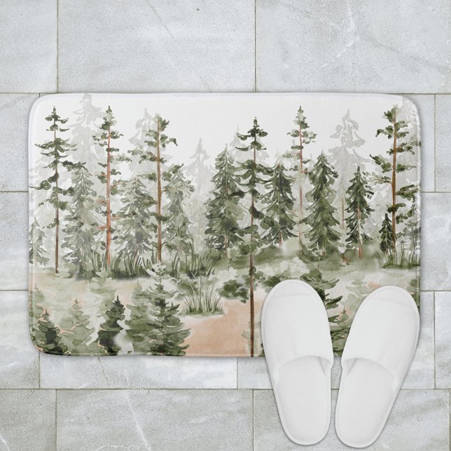 Vattenfärgsskog, Grönt liggande Badrumsmatta (In situ bathroom floor)