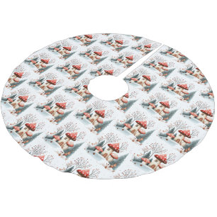Vattenfärgsskog Skogsvampar som omges av skogen Julgransmatta Borstad Polyester