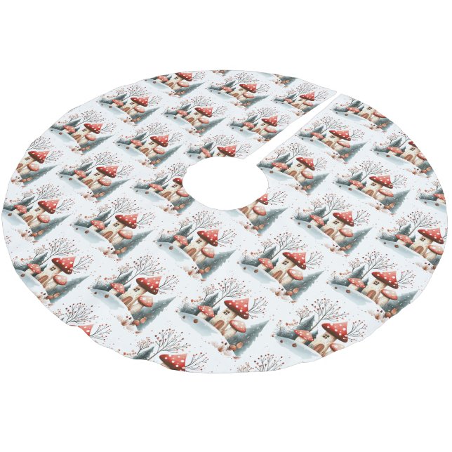 Vattenfärgsskog Skogsvampar som omges av skogen Julgransmatta Borstad Polyester (Vinklad)