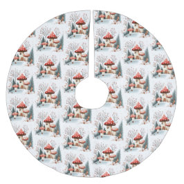 Vattenfärgsskog Skogsvampar som omges av skogen Julgransmatta Borstad Polyester