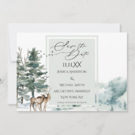 Vattenfärgsskog Spara datuminbjudan Datumet