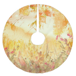 Vattenfärgsskogar Land Landskap Art Julgransmatta Borstad Polyester