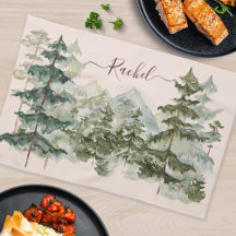 Vattenfärgsskogen Gräs och bergstrakten Rustic