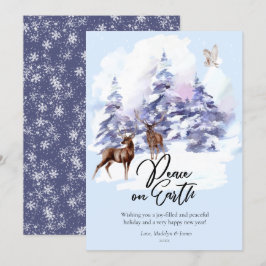 Vattenfärgsskogen Skog Fred på jorden Julkort