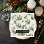 Vattenfärgsskogen Winter Forest Seamless Mönster Pappersservett<br><div class="desc">Bygg vintern med vår Watercolor Winter Forest Seamless Mönster. Den här enastående designen fångar upp det förtjusande vädret hos en skog som täcks av snö,  perfekt för att tillföra säsong magi till ditt liv.</div>